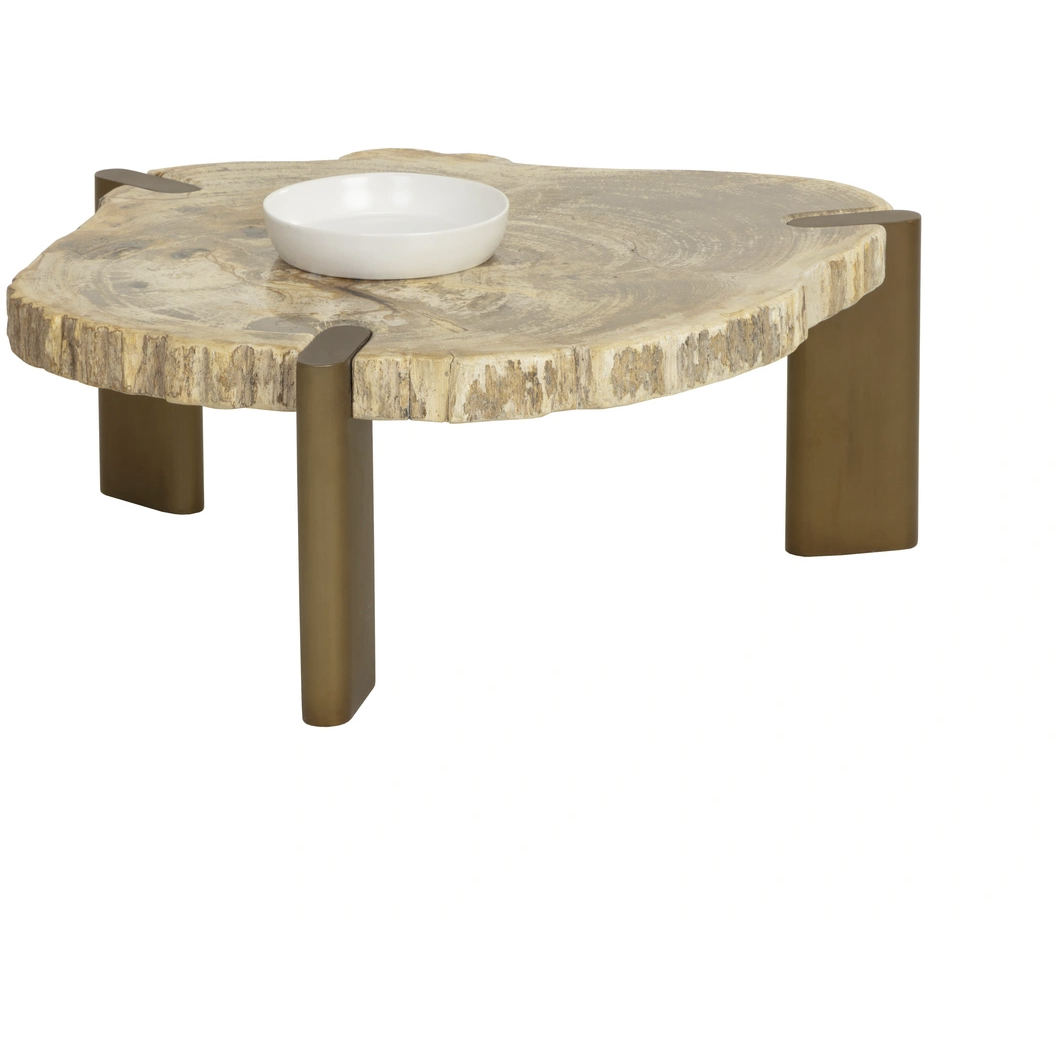 Orric 28 X 24 inch Natural / Antique Brass Coffee Table